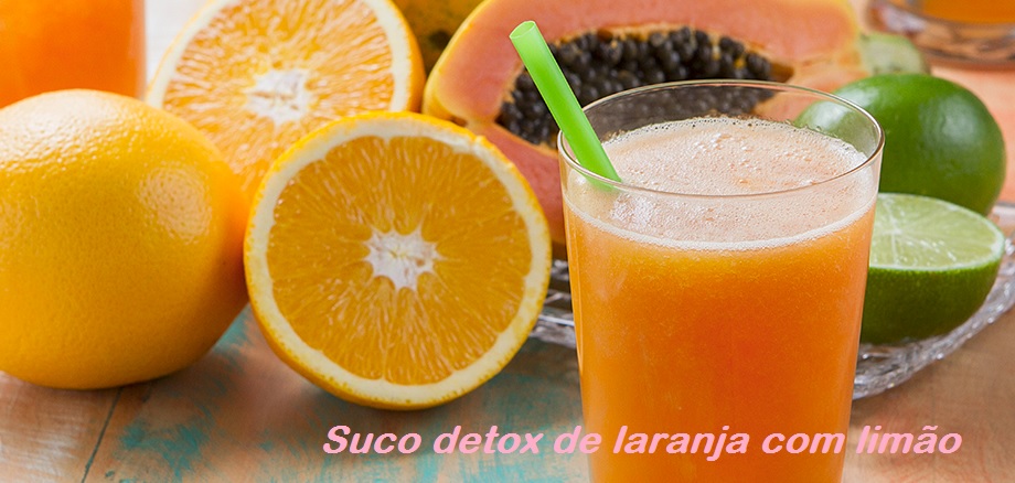 suco detox de laranja com limão