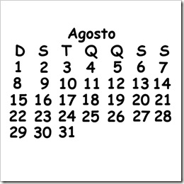 Calendario Agosto 2010