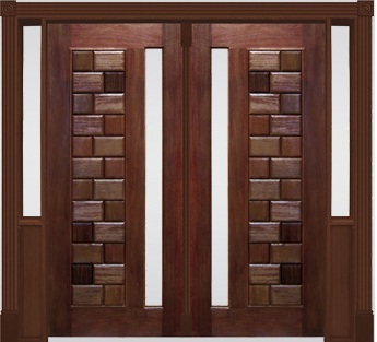 porta pivotante de madeira